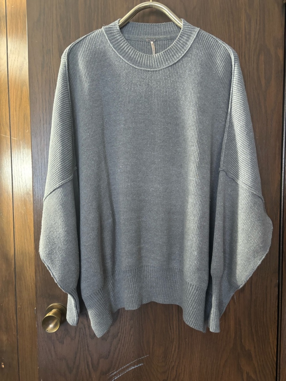 Free People Easy Street Tunic Crewneck Sweater in Gray